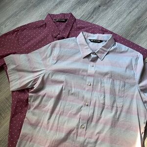 lot of 2 Travis Mathew Short Sleeve Button Down Shirt men’s size large